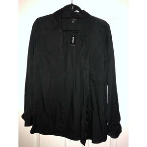 Casual black button down shirt